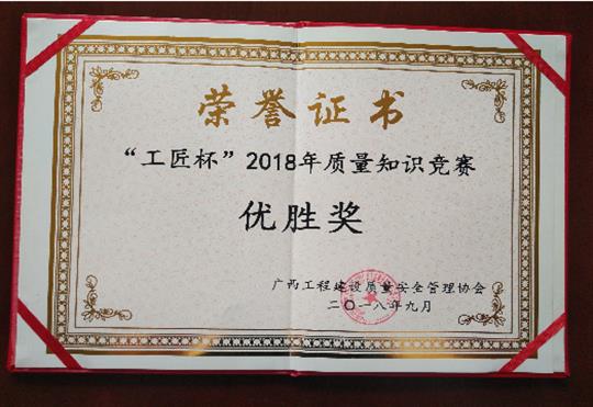 完美集团有限公司
喜获全区“工匠杯”2018年质量知识竞赛佳绩